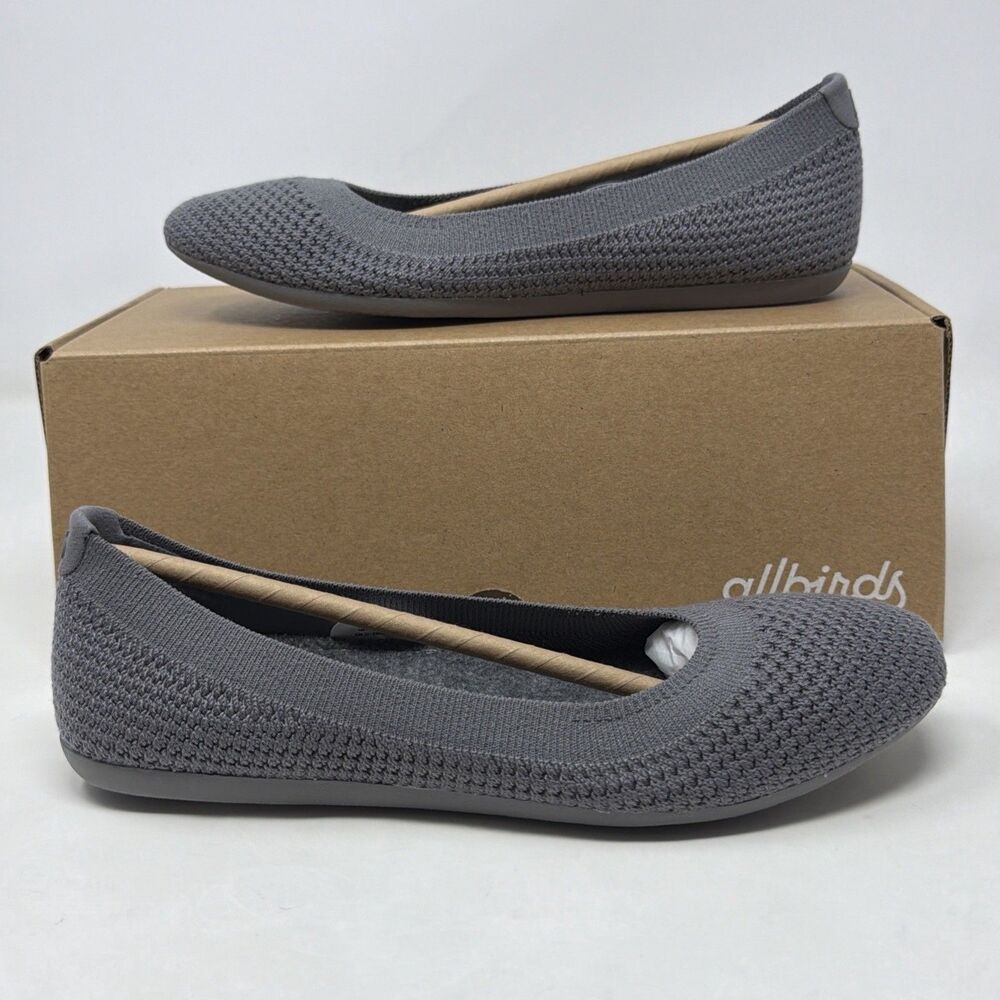 Allbirds Tree Breezers Flats Women 5 Gray Knit Ballet Shoes STORE MODEL